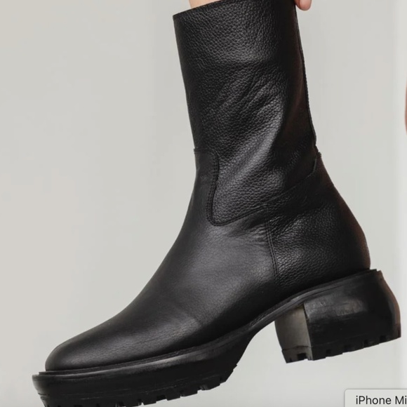 Either/Or Black Leather Camp Boots NWB size 38 - Picture 12 of 15
